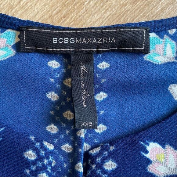 BCBG MAXAZRIA navy print Danae crepe romper XXS - Picture 7 of 9